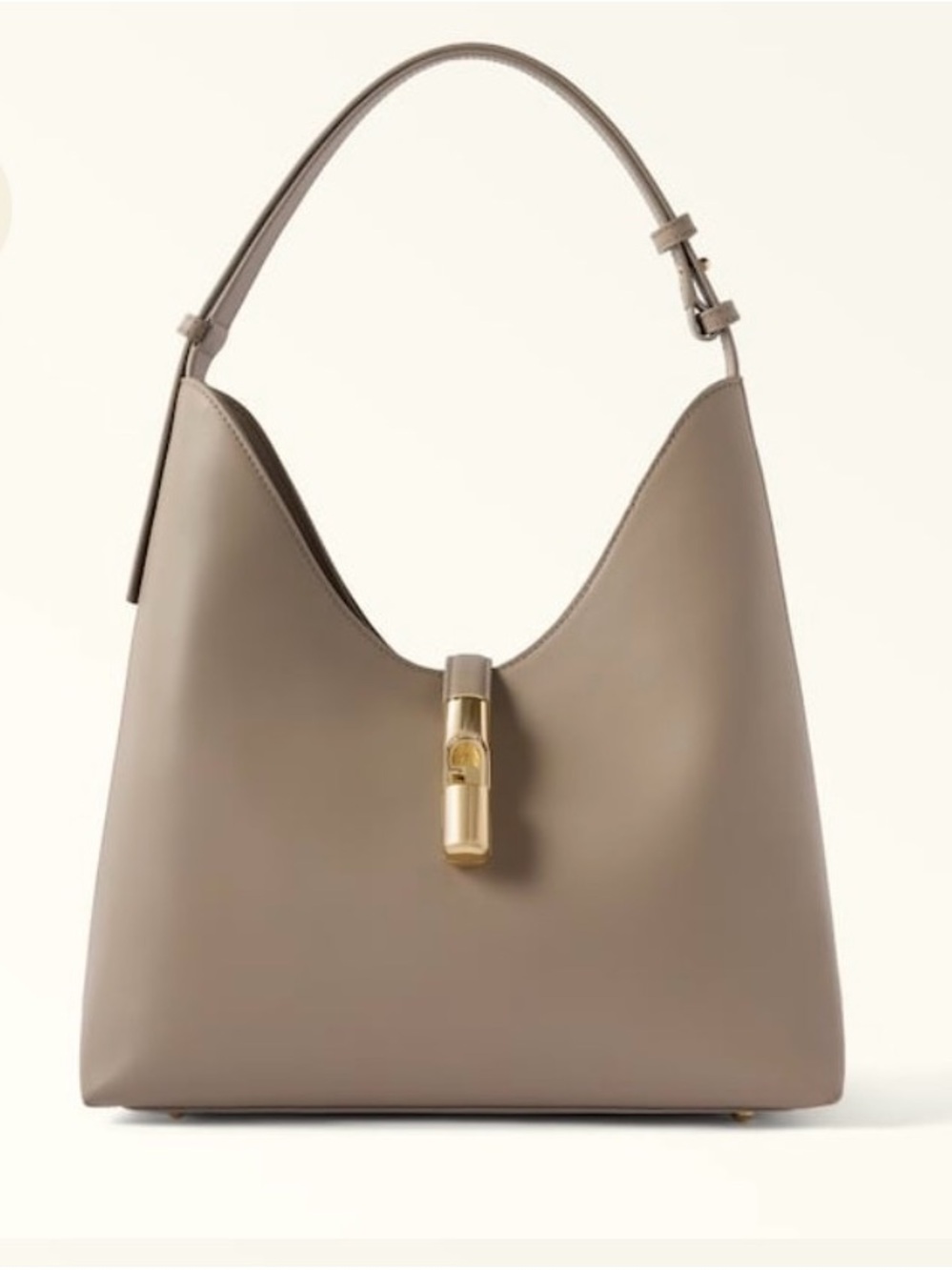 Furla Taupe Leather Shoulder Hobo with Gold Hardware NWT!